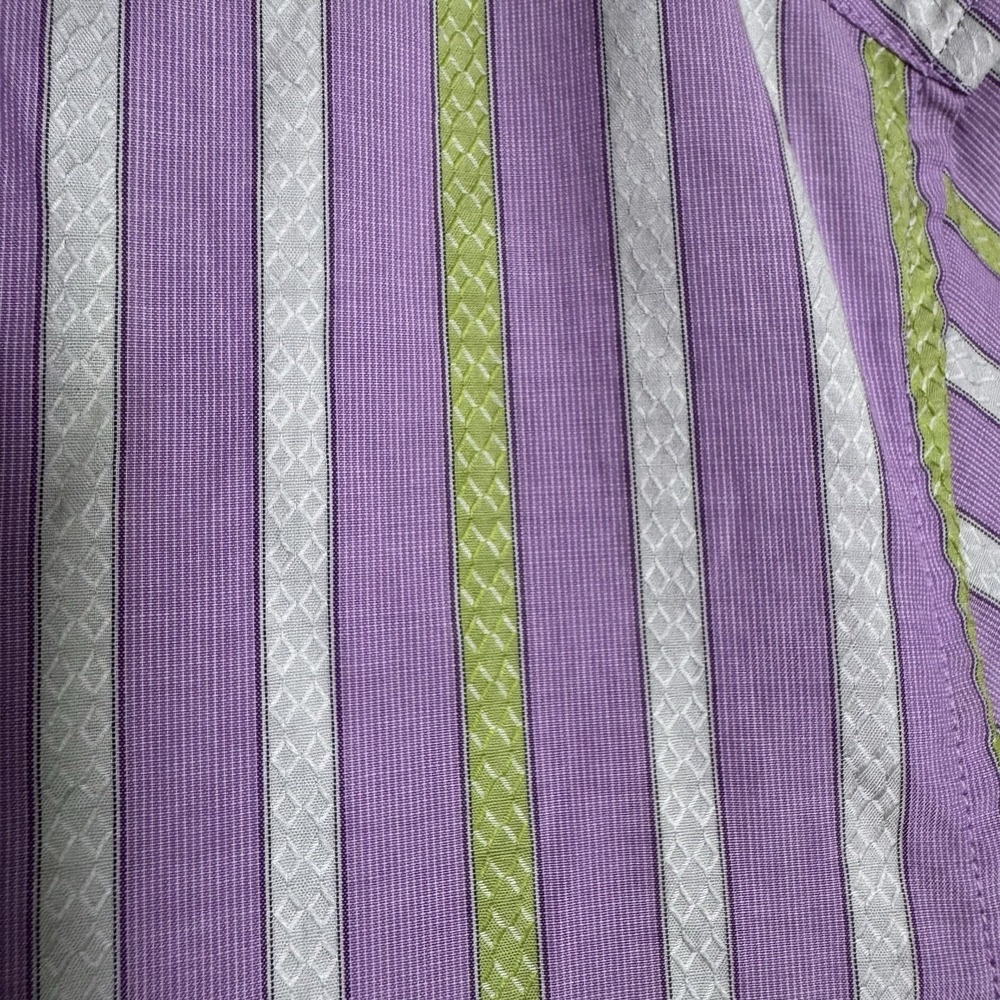 Robert Graham Shirt Mens S Flip Cuff Geometric Striped Modern American Preppy - Picture 4 of 12